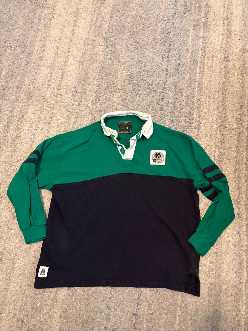 Notre Dame Heritage Collection Lansdowne Rugby Shirt Mens XL Colorblock Heavywei